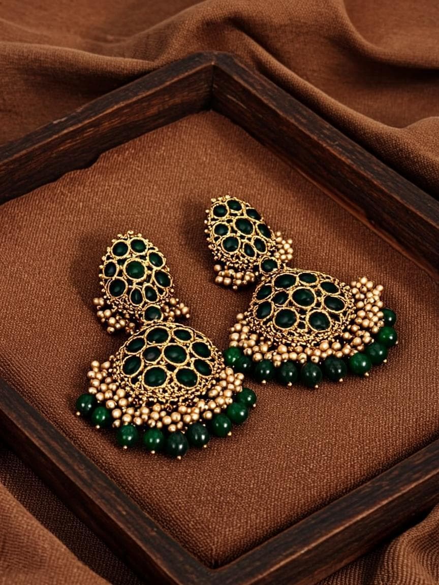 Maang Tikka & Passa Set - Kundan Jewelry at House of Radhya Kharar